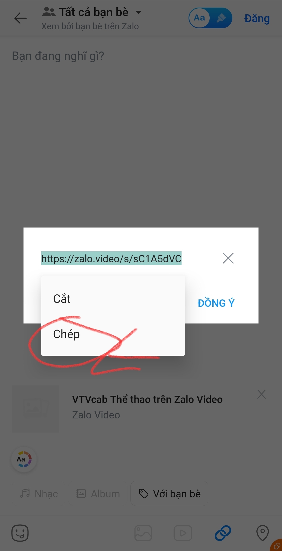 Bước 5 - Sao chép link video Zalo